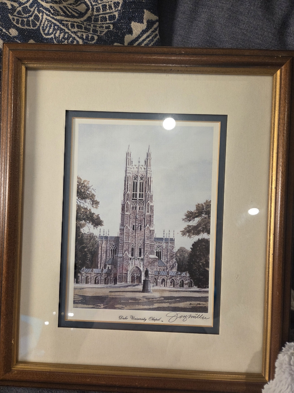 Duke University Chapel Signed Print By Jerry Miller